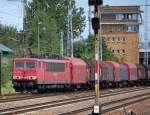 155 252-0 mit einem gemischten G�terzug, 19.07.11 Bhf.