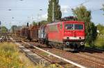 155 220-7 mit gemischtem G�terzug, 28.07.11 Berlin-Karow.