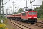 155 271-0 mit Ganzzug Sch�ttgutkippwagen (Sandbef�llung) am 17.08.11 Bhf.