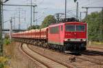 155 116-7 mit Ganzzug Sch�ttgutkippwagen mit Sandbef�llung, 31.08.11 Bhf.