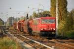 155 133-2 mit einem gemischten G�terzug am 24.08.11 Berlin-Karow.