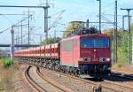 155 030-0 mit Ganzzug Sch�ttgutkippwagen mit Kiesbef�llung, 29.09.11 Bhf.