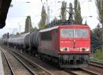 155 187-8 mit gemischtem Kesselwagenzug am 23.09.11 Berlin-Karow.