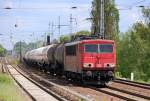 155 040-9 mit Kesselwagenzug am 15.05.12 Berlin-Karow.