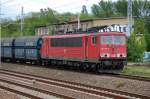 155 182-9 mit Ganzzug polnischer Sch�ttgutwagen am 15.05.12 Berlin-Blankenburg.