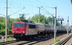 155 133-2 mit Kesselwagenzug am 24.05.12 Richtung Berlin-Karow, Berlin-Blankenburg.