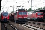 W�hrend der RB22 mit 442 130 und 143 556-9 mit dem RB14 nach Senftenberg im Bhf.