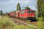 155 036-7 mit gemischtem G�terzug am 11.07.12 Berlin-Karow.