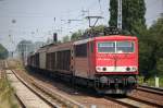 155 249-6 mit Ganzzug Schiebewandwagen, 26.07.12 Berlin-Karow.