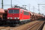155 261-1 mit einem Zug Sch�ttgut- und Kesselwagen mit D�ngemitteln der Fa.