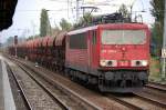 155 206-6 mit Ganzzug Sch�ttgutwagen, 12.10.12 Berlin-Karow.