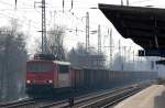 155 065-6 mit Ganzzug offener G�terwagen Richtung Bernau, 08.03.13 Berlin-Karow.