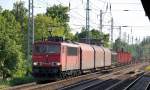 155 140-7 mit gemischtem G�terzug Richtung Bernau, 06.06.13 Berlin-Karow.