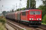 155 031-8 mit Ganzzug Schiebeplanewagen f�r Coiltransporte am 24.06.13 Berlin-Karow.