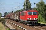 155 152-2 mit gemischtem G�terzug am 10.07.13 Berlin-Karow.