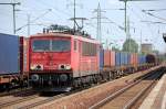 155 066-4 mit gemischtem G�terzug am 13.07.13 Bhf.