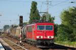 155 004-5 mit gemischtem G�terzug am 02.08.13 Berlin-Karow.