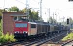 155 113-4 mit Ganzzug Schiebewandwagen Richtung Bernau, 06.09.13 Berlin-Karow.