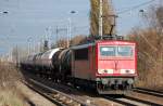 155 211-6 mit Kesselwagenzug am 12.11.13 Berlin-Karow.