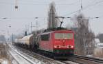 155 133-2 mit Kesselwagenzug Richtung Berlin-Blankenburg am 31.01.14 Berlin-Karow.