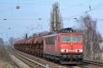 155 033-4 mit ganzzug gedeckter Schüttgutwagen am 07.03.14 Berlin-Karow.