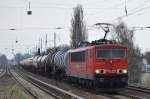 155 171-2 mit Kesselwagenzug am 24.03.14 Berlin-Karow.