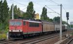 155 178-7 mit Ganzzug schüttgutwagen am 29.08.14 Richtung Berlin-Blankenburg in Berlin-Pankow.