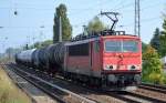 155 097-9 mit Kesselwagenzug am 15.09.14 Berlin-Karow.