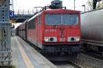 155 206-6 mit Leerzug Schüttgutwagen Richtung Rostock am 13.10.14 Berlin-Hohenschönhausen.