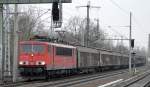 155 253-8 mit Ganzzug Schiebewandwagen Richtung Karower Kreuz Berlin am 18.12.14 Berlin-Blankenburg.