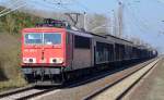 155 085-4 mit gemischtem Güterzug am 19.03.15 Berlin-Hohenschönhausen.