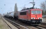 155 229-8 mit Kesselwagenzug am 09.04.15 Berlin-Karow.