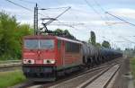 155 030-0 mit Kesselwagenzug am 02.06.15 Durchfahrt Bhf.Berlin-Hohensch�nhausen.