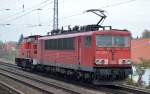 155 206-6 am Haken von 298 324-5 am 06.11.15 Berlin-Karow.