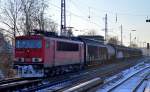155 036-7 mit gemischtem Güterzug am 18.01.16 Berlin-Karow.