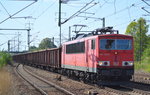 155 141-5 mit Ganzzug offener Güterwagen am 15.09.16 Bf.