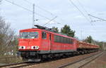 155 056-5 mit einem Schotterzug am 16.03.17 Berlin-Wuhlheide.