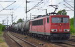 155 065-5 mit gemischtem Güterzug am 28.06.17 Bf.