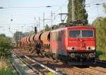 155 154-8 mit einem Ganzzug Sch�ttgutwagen Richtung Karower Kreuz Berlin, 24.06.10