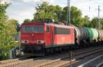 155 191-0 mit Leerzug Kesselwagen Richtung Bernau/Schwedt, 24.06.10 Berlin-Karow.