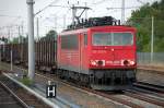 155 023-5 mit gemischtem G�terzug Richtung Berliner Innenstadt, 21.07.10 Berlin-Blankenburg.