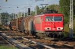 155 032-6 mit gemischtem G�terzug Richtung Karower Kreuz Berlin, 20.08.10 Berlin-Karow.