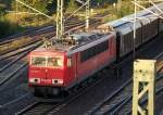 155 017-7 unterwegs mit gemischtem G�terzug Richtung Berlin-Wedding, 03.09.10 Berlin-Westhafen.