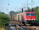 155 096-1 mit Ganzzug Schiebewandwagen Richtung Karower Kreuz Berlin, 17.06.10 Berlin-Karow.