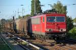 155 171-2 mit Ganzzug Schiebewandwagen Richtung Karower Kreuz Berlin, 17.06.10 Berlin-Karow.