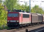 155 009-4 mit einem Ganzzug Schiebewandwagen Richtung Bernau, 25.04.09