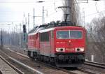 155 172-0 mit Ludmilla am haken Richtung Karower Kreuz Berlin, 26.02.10 Berlin-Karow.