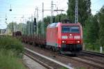185 076-7 mit gemischtem G�terzug am 10.06.13 Berlin-Karow.