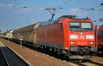 185 014-8 mit Ganzzug Schiebewandwagen am 13.09.16 Bf.