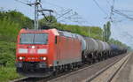 185 185-6 mit Kesselwagenzug am 13.05.17 Berlin-Hohenschönhausen.